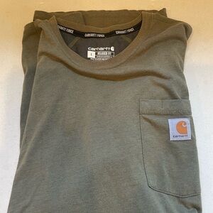 Carhartt Force T Shirt Men's Large Green Relaxed Fit Short Sleeve